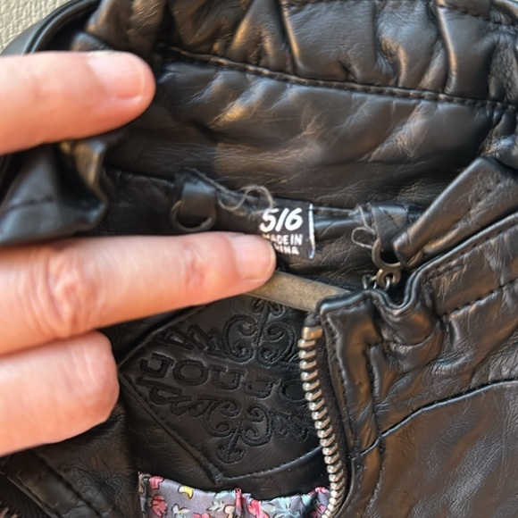 Girls faux leather jacket - Picture 3 of 3